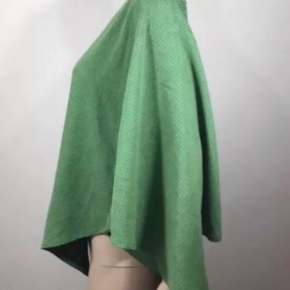 PERFECT SPRING Green flowy poncho style blouse - Picture 4 of 5